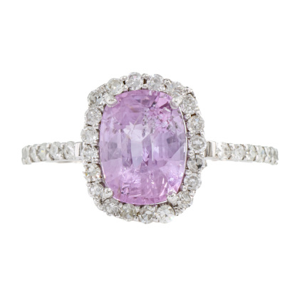 2.69ct Unheated Sapphire & Diamond Ring