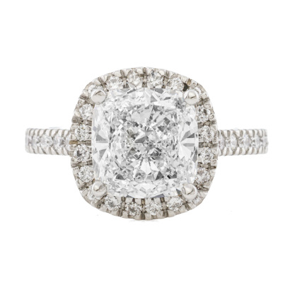 3.04ct Diamond Halo Ring GIA G SI1
