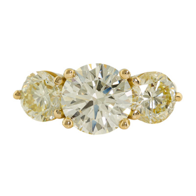 4.16ct Diamond Trilogy Ring GIA