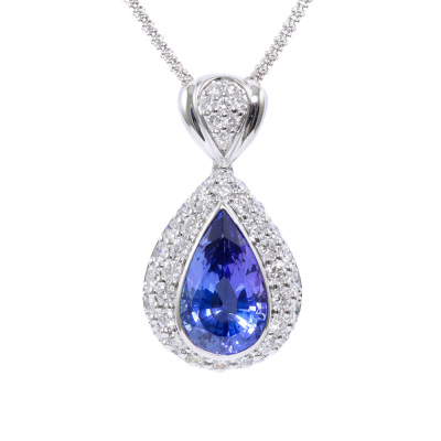 4.25ct Tanzanite & 0.88ct Diamond Pendant