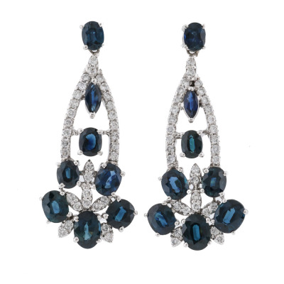 9.40ct Sapphire & Diamond Earrings