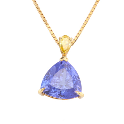 4.95ct Tanzanite & Yellow Diamond Pendant
