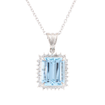 5.62ct Aquamarine and Diamond Pendant