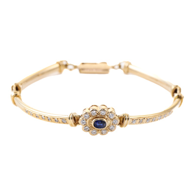 Sapphire & Diamond Bracelet 18ct Gold