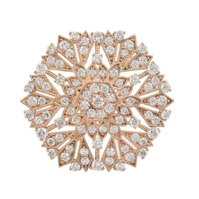 3.00ct Diamond Brooch 18ct Gold