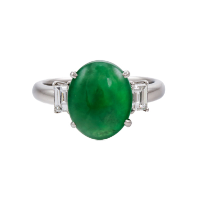 3.97ct Jade & Diamond Ring