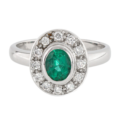 1.00ct Emerald & Diamond Ring