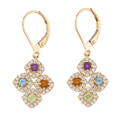 0.53ct Multi Gemstone and Diamond Earrings