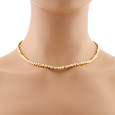 2.11ct Diamond Tennis Gold Necklace 21.7g