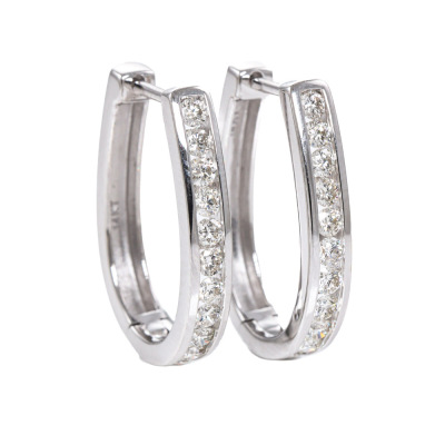 1.00ct Diamond Hoop Earrings