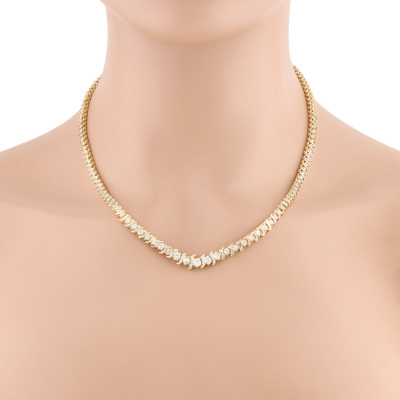 3.15ct Diamond Tennis Necklace 14ct Gold