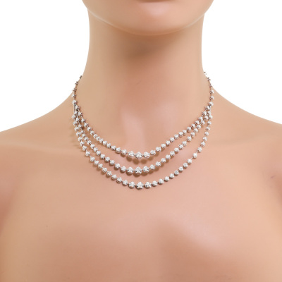 5.93ct Diamond 3 Row Necklace