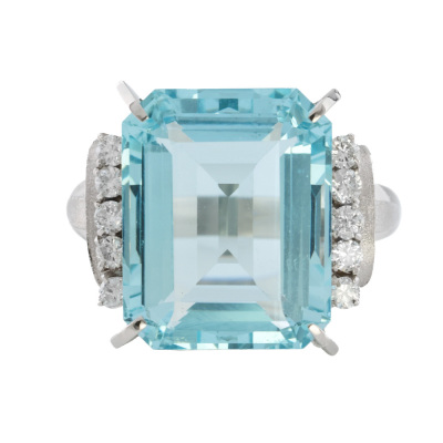 8.20ct Aquamarine & Diamond Ring