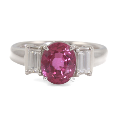 2.67ct Oval Ruby & Diamond Ring