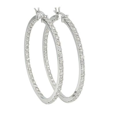 3.40ct Diamond Hoop Earrings