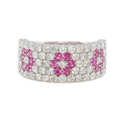 0.62ct Pink Sapphire & Diamond Ring 18ct Gold