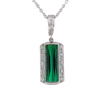 4.53ct Tourmaline & Diamond Pendant