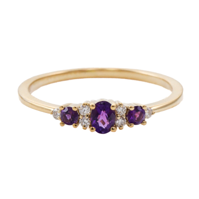 Amethyst & Diamond Ring