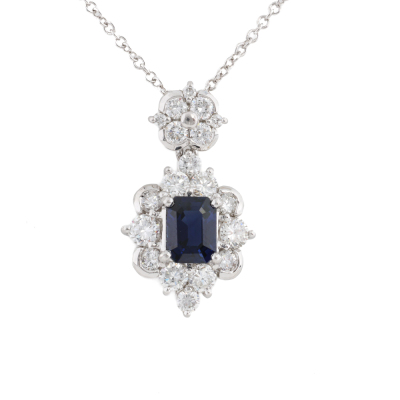 0.98ct Sapphire & Diamond Pendant
