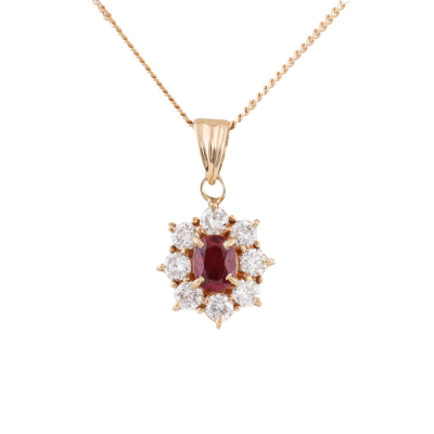 0.40ct Ruby and Diamond Pendant
