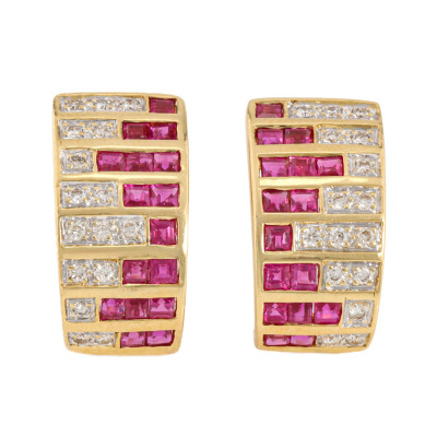 1.88ct Ruby & Diamond Earrings