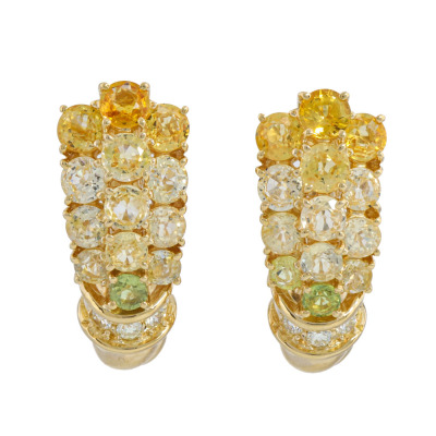 3.58ct Sapphire & Diamond Earrings