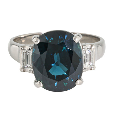 7.85ct Sapphire & Diamond Ring