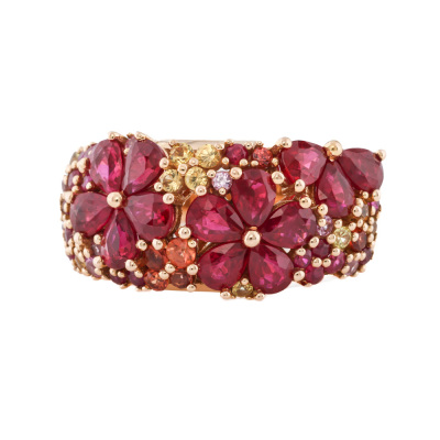 1.84ct Ruby & Multicolour Sapphire Ring
