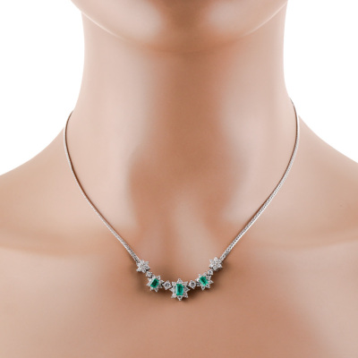 1.00ct Emerald & Diamond Necklace