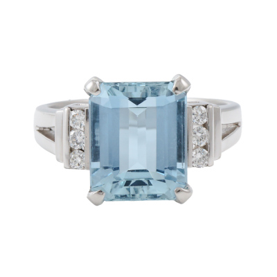 4.13ct Aquamarine & Diamond Ring