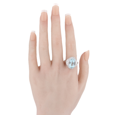 6.80ct Aquamarine & Diamond Ring