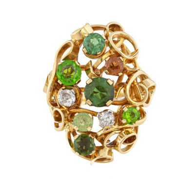 Multicolour Gemstone & Diamond Ring