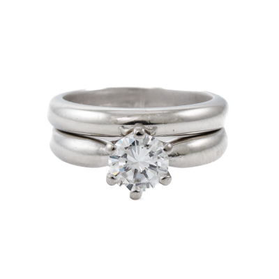 0.86ct Diamond Solitaire Ring with Ring Band