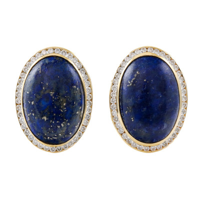Lapis lazuli & Diamond Earrings