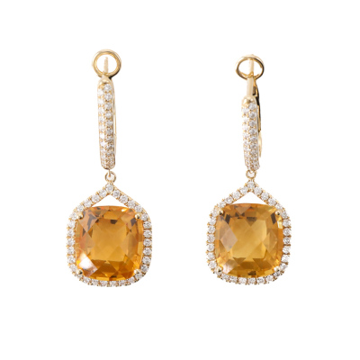 5.94ct Citrine and Diamond Earrings