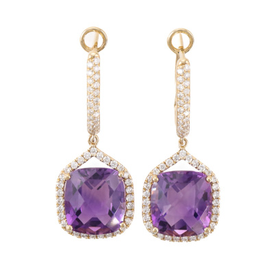 5.87ct Amethyst and Diamond Earrings