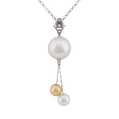 15.7mm South Sea Pearl & Diamond Pendant