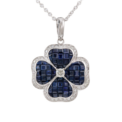 3.63ct Sapphire & Diamond Pendant