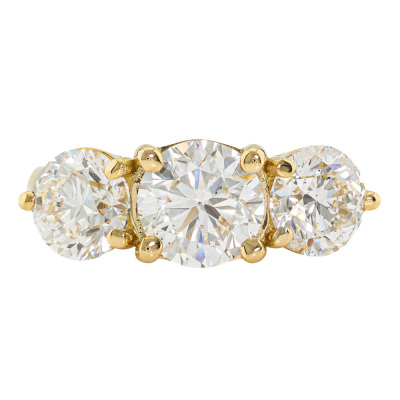 3.51ct Diamond Trilogy Ring GIA D-E SI1