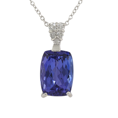 3.81ct Tanzanite & 0.10ct Diamond Pendant