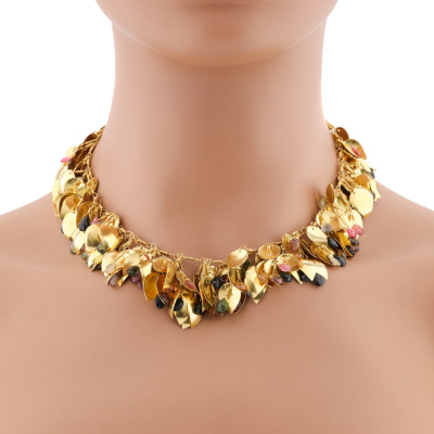 Multicolour Tourmaline Gold Necklace 18ct 71.7g
