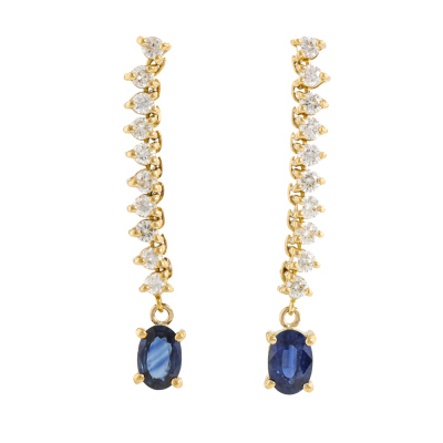 0.93ct Sapphire and Diamond Earrings
