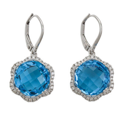 13.05ct Topaz and Diamond Earrings