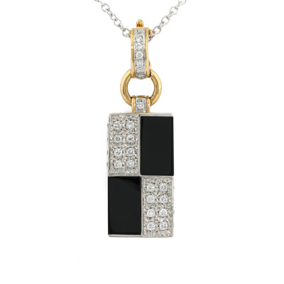 0.52ct Diamond & Onyx Enhancer Pendant