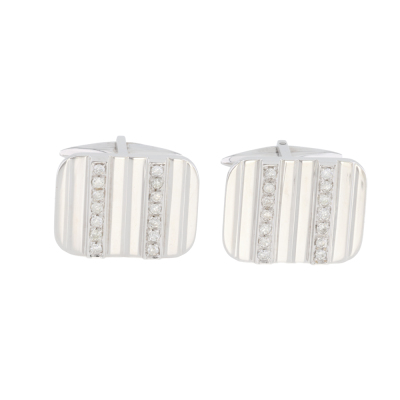 Diamond Cufflinks 18ct White Gold 11.2g