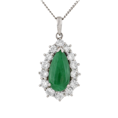 2.88ct Jade & Diamond Pendant