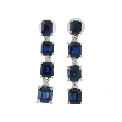 3.83ct Sapphire and Diamond Earrings