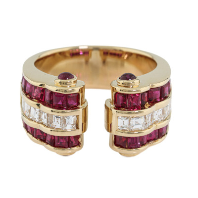 2.22ct Ruby & Diamond Ring 18ct 10.5g