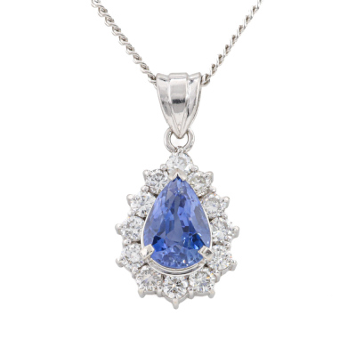 1.62ct Sapphire & Diamond Pendant