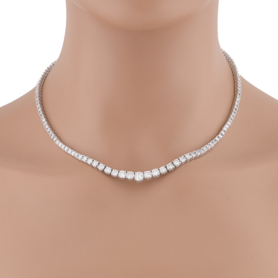 10.50ct Diamond Tennis Necklace, Platinum 35.5g